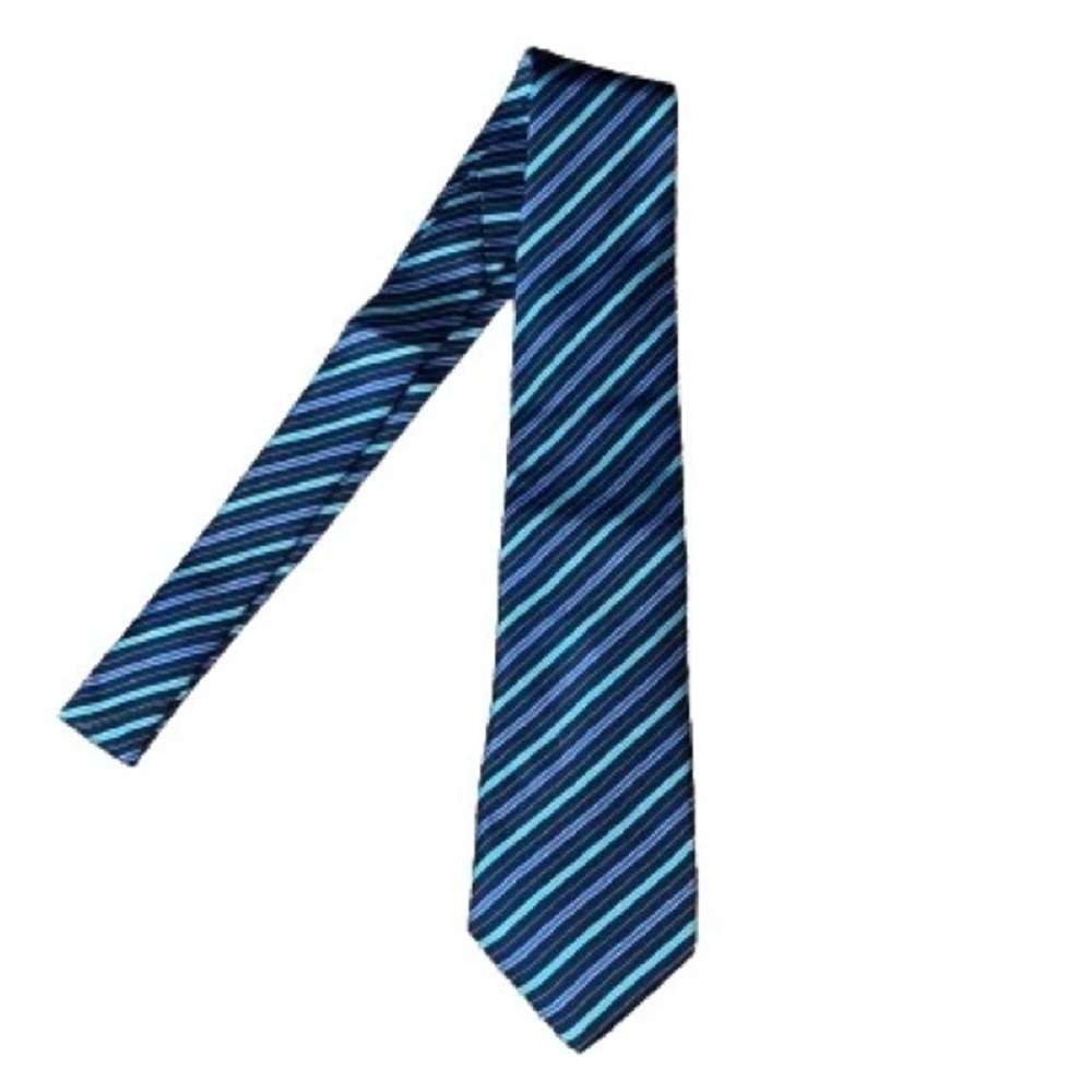 The English Silk Tie shades of blue striped silk tie